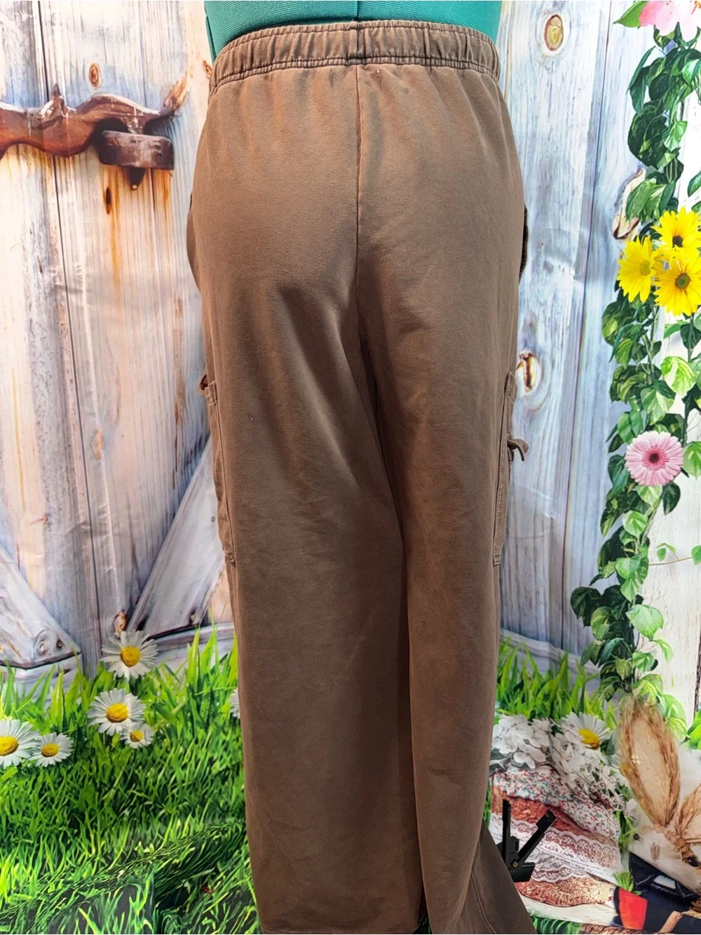 833-Vanilla Star Women’s Brown Cargo Drawstring Pants